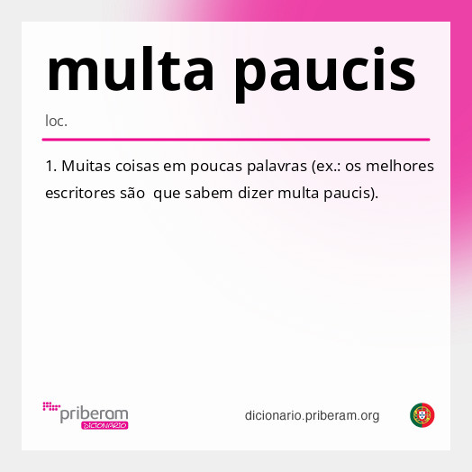 Significado de multa paucis
